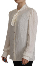 Load image into Gallery viewer, Dolce &amp; Gabbana Elegant Silk Ascot Collar Blouse
