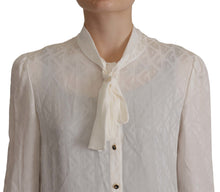 Load image into Gallery viewer, Dolce &amp; Gabbana Elegant Silk Ascot Collar Blouse
