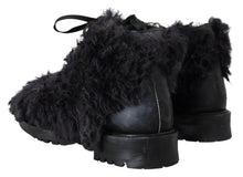 Load image into Gallery viewer, Dolce &amp; Gabbana Black Leather Shearling Ankle Boots
