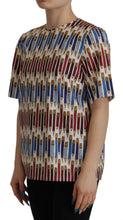 Load image into Gallery viewer, Dolce &amp; Gabbana Chic White Pencil Print Short Sleeve Blouse

