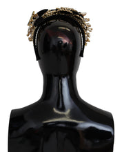 Load image into Gallery viewer, Dolce &amp; Gabbana Elegant Silk Crystal Diadem - Gold &amp; Black
