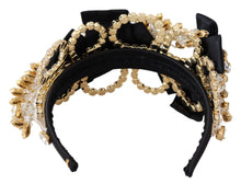 Load image into Gallery viewer, Dolce &amp; Gabbana Elegant Silk Crystal Diadem - Gold &amp; Black
