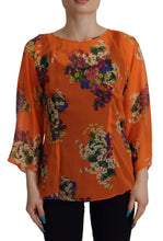 Load image into Gallery viewer, Dolce &amp; Gabbana Elegant Floral Silk Blouse with Back Zipper
