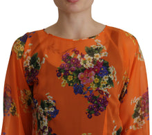 Load image into Gallery viewer, Dolce &amp; Gabbana Elegant Floral Silk Blouse with Back Zipper
