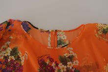 Load image into Gallery viewer, Dolce &amp; Gabbana Elegant Floral Silk Blouse with Back Zipper
