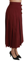 Load image into Gallery viewer, Dolce &amp; Gabbana Elegant Red High Waist Virgin Wool Skirt
