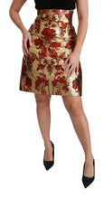 Load image into Gallery viewer, Dolce &amp; Gabbana Opulent Gold Floral Jacquard Skirt
