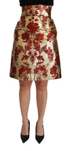 Load image into Gallery viewer, Dolce &amp; Gabbana Opulent Gold Floral Jacquard Skirt
