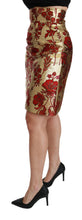 Load image into Gallery viewer, Dolce &amp; Gabbana Opulent Gold Floral Jacquard Skirt
