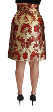 Load image into Gallery viewer, Dolce &amp; Gabbana Opulent Gold Floral Jacquard Skirt
