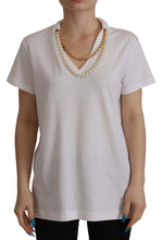 Load image into Gallery viewer, Dolce &amp; Gabbana Stunning V-Neckline Logo Embellished Tee
