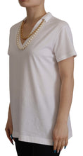 Load image into Gallery viewer, Dolce &amp; Gabbana Stunning V-Neckline Logo Embellished Tee
