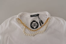 Load image into Gallery viewer, Dolce &amp; Gabbana Stunning V-Neckline Logo Embellished Tee
