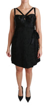 Load image into Gallery viewer, Dolce &amp; Gabbana Elegant Black Jacquard Sheath Dress
