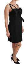 Load image into Gallery viewer, Dolce &amp; Gabbana Elegant Black Jacquard Sheath Dress
