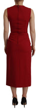 Load image into Gallery viewer, Dolce &amp; Gabbana Elegant Red Bodycon Midi Dress
