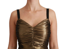 Load image into Gallery viewer, Dolce &amp; Gabbana Gold Stretch Lame Ruched Dress
