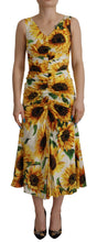 Load image into Gallery viewer, Dolce &amp; Gabbana Elegant White Floral Print Midi Dress
