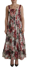 Load image into Gallery viewer, Dolce &amp; Gabbana Elegant Multicolor Silk Roses Maxi Dress
