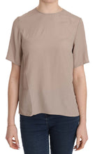 Load image into Gallery viewer, Dolce &amp; Gabbana Elegant Beige Silk Blend Crew Neck Blouse
