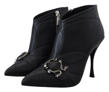 Load image into Gallery viewer, Dolce &amp; Gabbana Elegant Black Quilted Leather Booties
