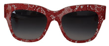 Load image into Gallery viewer, Dolce &amp; Gabbana Elegant Lace-Infused Red Sunglasses
