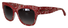 Load image into Gallery viewer, Dolce &amp; Gabbana Elegant Lace-Infused Red Sunglasses
