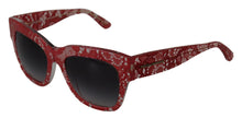 Load image into Gallery viewer, Dolce &amp; Gabbana Elegant Lace-Infused Red Sunglasses
