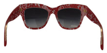 Load image into Gallery viewer, Dolce &amp; Gabbana Elegant Lace-Infused Red Sunglasses
