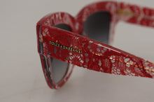 Load image into Gallery viewer, Dolce &amp; Gabbana Elegant Lace-Infused Red Sunglasses
