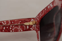 Load image into Gallery viewer, Dolce &amp; Gabbana Elegant Lace-Infused Red Sunglasses
