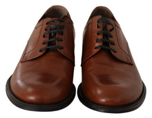 Load image into Gallery viewer, Dolce &amp; Gabbana Brown Leather Lace Up Mens Formal Derby Shoes
