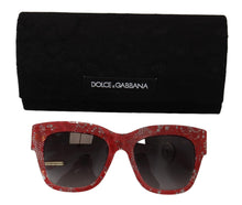 Load image into Gallery viewer, Dolce &amp; Gabbana Elegant Lace-Infused Red Sunglasses
