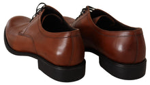 Load image into Gallery viewer, Dolce &amp; Gabbana Brown Leather Lace Up Mens Formal Derby Shoes
