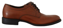 Load image into Gallery viewer, Dolce &amp; Gabbana Brown Leather Lace Up Mens Formal Derby Shoes
