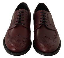 Load image into Gallery viewer, Dolce &amp; Gabbana Elegant Bordeaux Leather Derby Shoes
