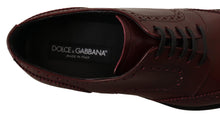 Load image into Gallery viewer, Dolce &amp; Gabbana Elegant Bordeaux Leather Derby Shoes
