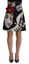 Load image into Gallery viewer, Dolce &amp; Gabbana High-Waist A-Line Embellished Black Skirt
