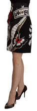 Load image into Gallery viewer, Dolce &amp; Gabbana High-Waist A-Line Embellished Black Skirt
