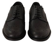 Load image into Gallery viewer, Dolce &amp; Gabbana Elegant Black Leather Derby Wingtip Shoes
