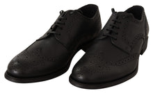 Load image into Gallery viewer, Dolce &amp; Gabbana Elegant Black Leather Derby Wingtip Shoes
