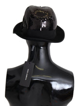 Load image into Gallery viewer, Dolce &amp; Gabbana Elegant Black Sequin Fedora Hat
