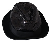 Load image into Gallery viewer, Dolce &amp; Gabbana Elegant Black Sequin Fedora Hat
