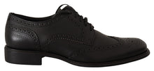 Load image into Gallery viewer, Dolce &amp; Gabbana Elegant Black Leather Derby Wingtip Shoes
