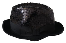 Load image into Gallery viewer, Dolce &amp; Gabbana Elegant Black Sequin Fedora Hat
