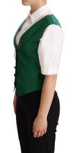 Load image into Gallery viewer, Dolce &amp; Gabbana Green Silk Satin Sleeveless Waistcoat Vest
