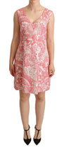 Load image into Gallery viewer, Dolce &amp; Gabbana Pink Floral Jacquard Pleated Sheath Dress
