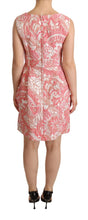 Load image into Gallery viewer, Dolce &amp; Gabbana Pink Floral Jacquard Pleated Sheath Dress
