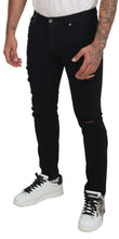 Load image into Gallery viewer, Dolce &amp; Gabbana Svelte Black Tattered Slim Fit Denim
