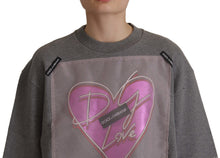 Load image into Gallery viewer, Dolce &amp; Gabbana Chic Grey Cotton Heart Tee with Bell Sleeves
